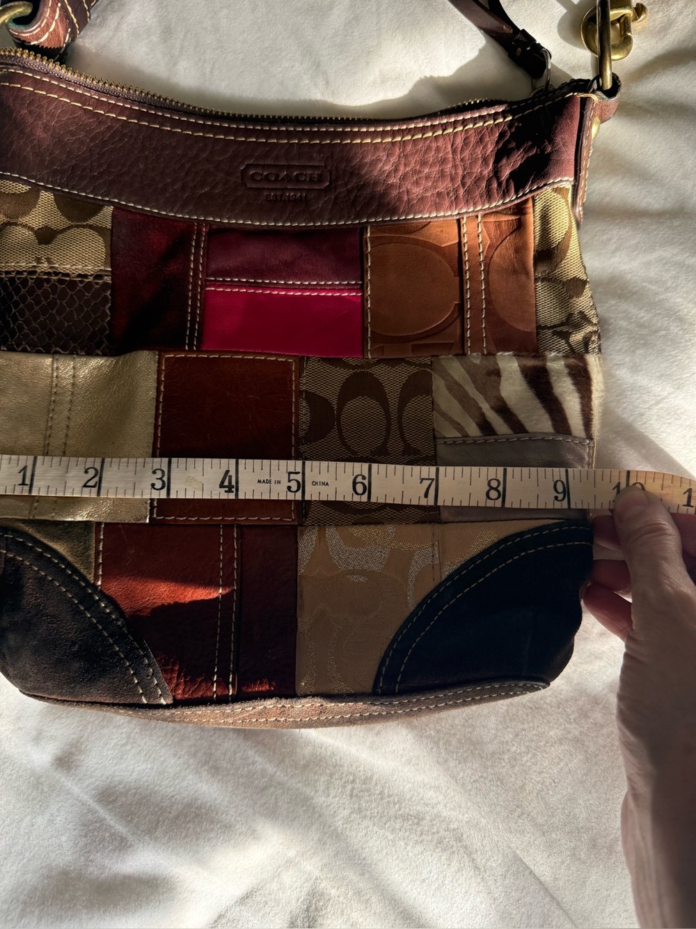 "Vintage Y2K Coach Limited Edition Holiday Patchwork Crossbody Bag 10435" - Picture 6 of 7